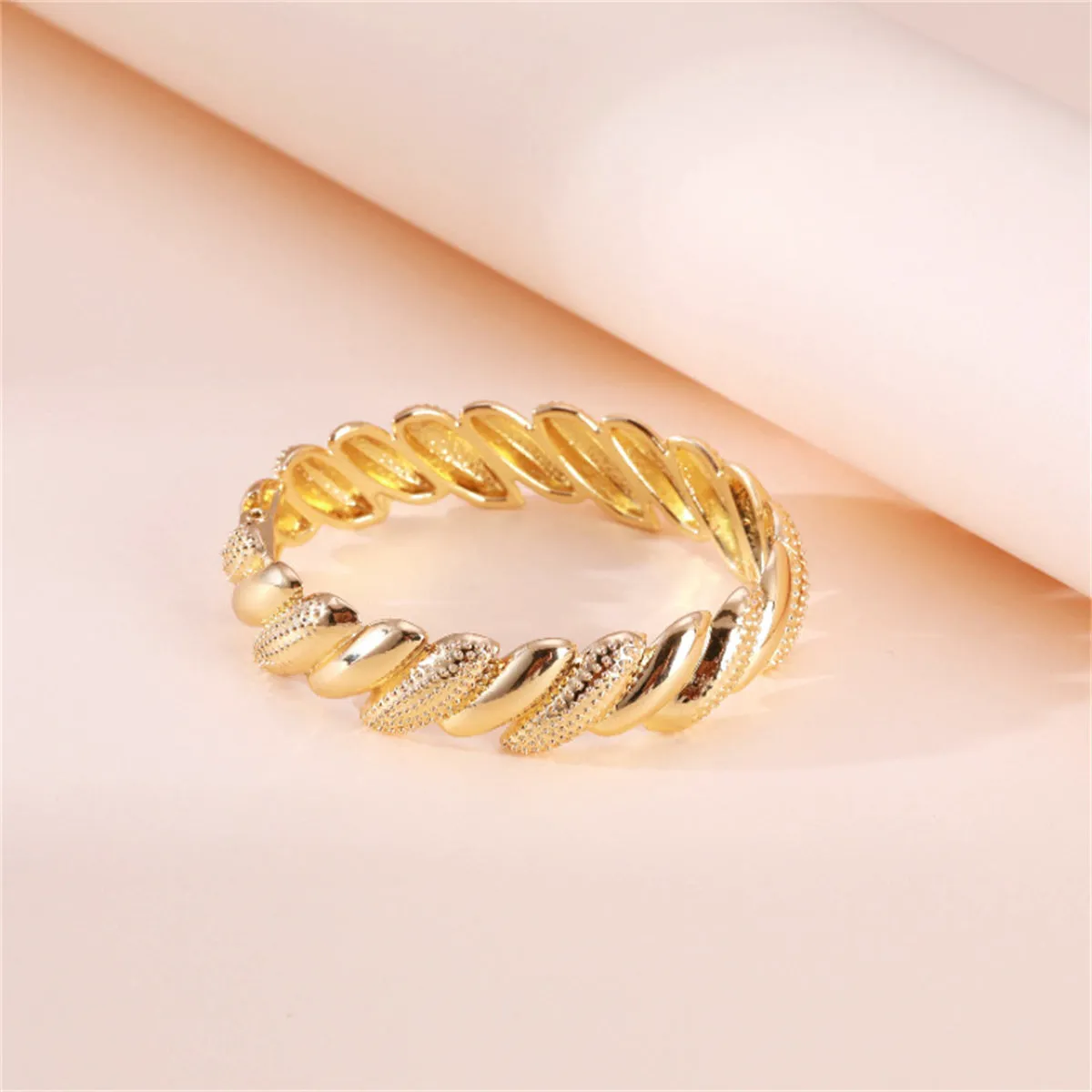 18K Gold-Plated Milgrain Rope-Twist Hinge Bangle