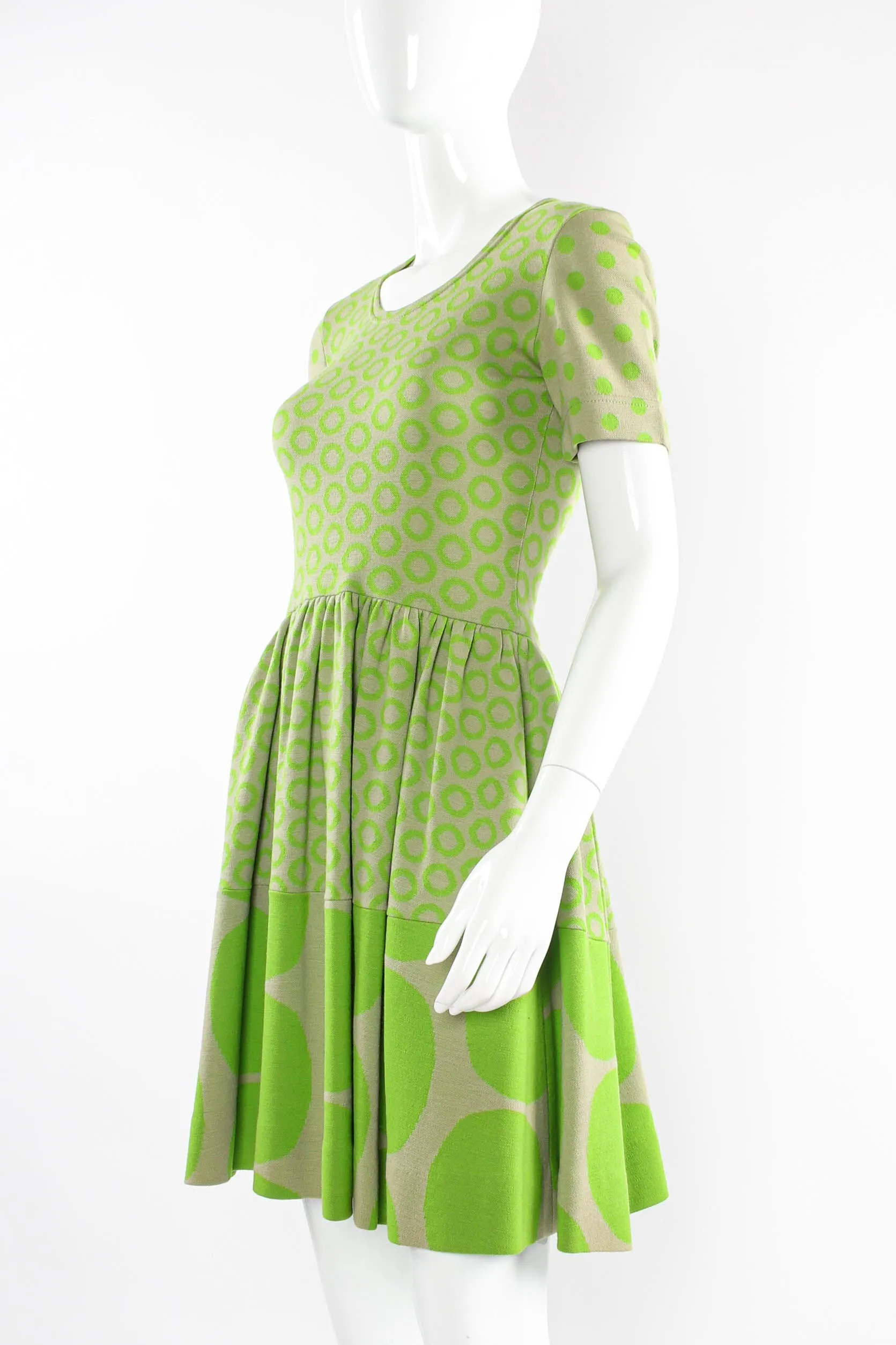 1965 Mixed Circle Dot Knit Dress
