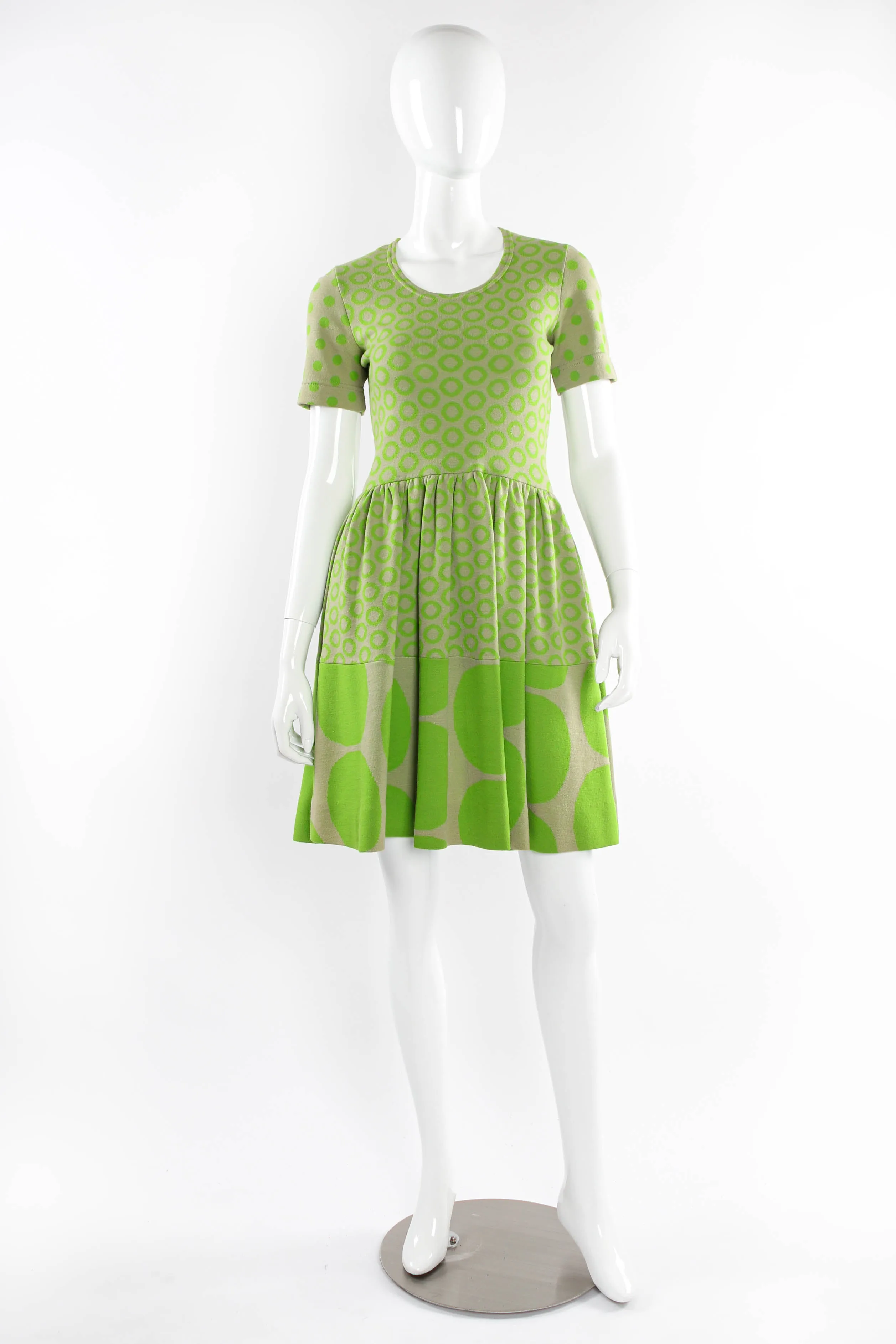 1965 Mixed Circle Dot Knit Dress
