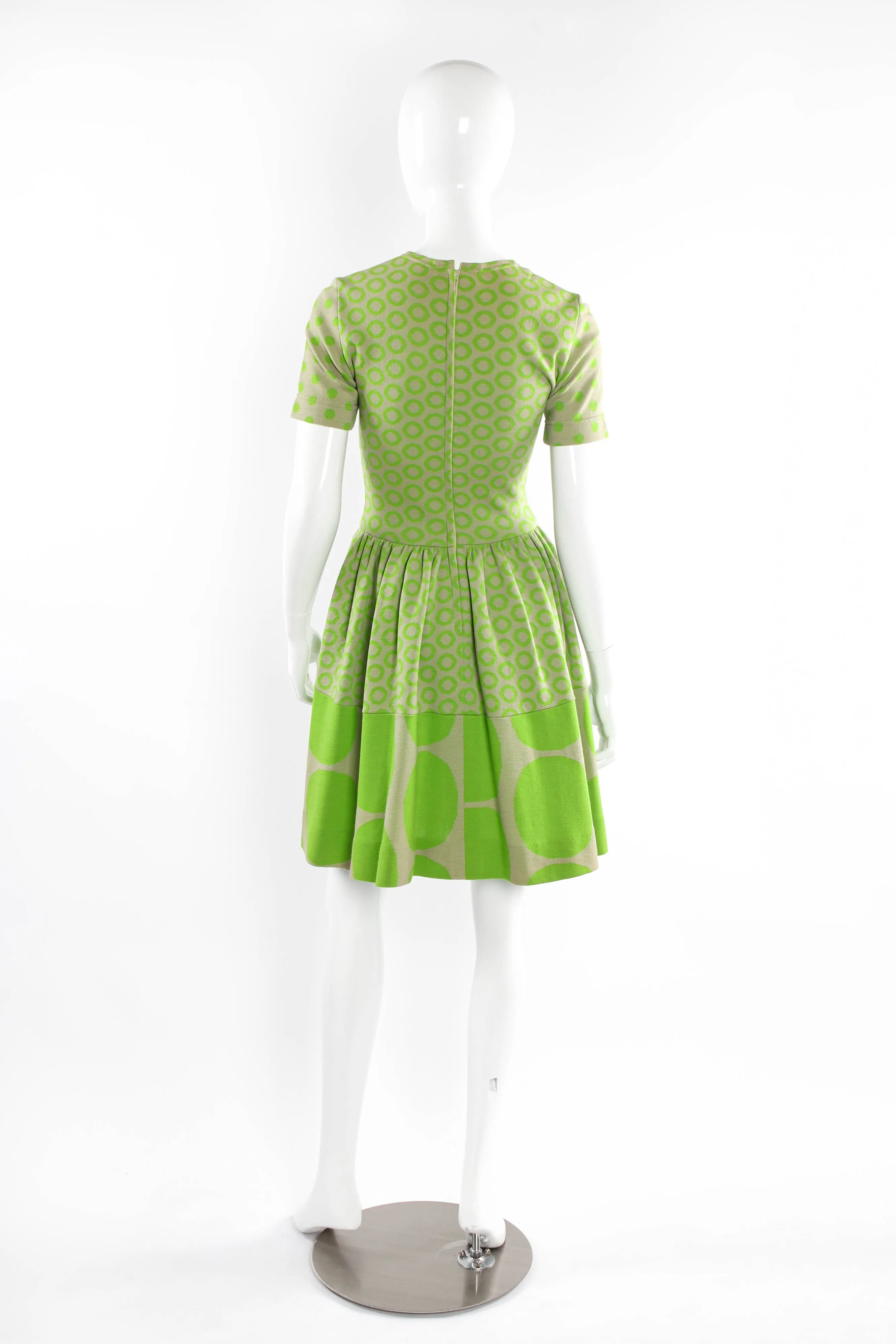 1965 Mixed Circle Dot Knit Dress
