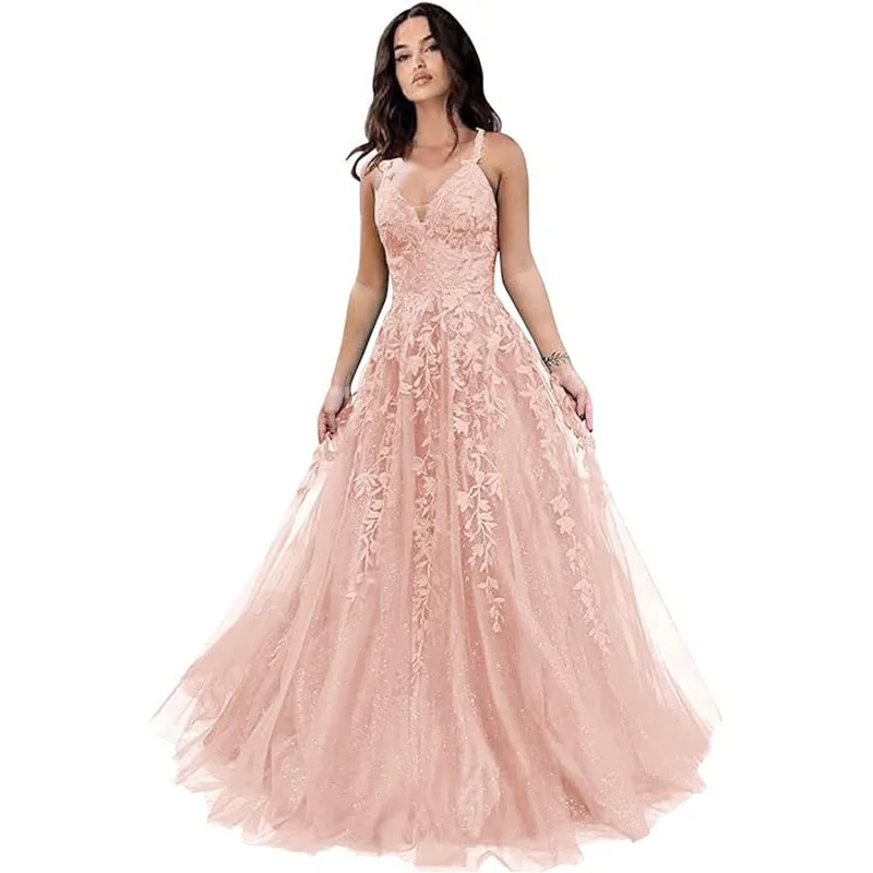 2025New Blue Slim Sexy Leaky Back Toast Clothing Birthday Party Host Skinny Annual Meeting Evening Dress Female