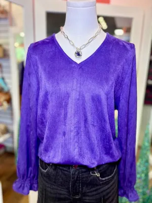 Abigail Stretch Purple Suede Top