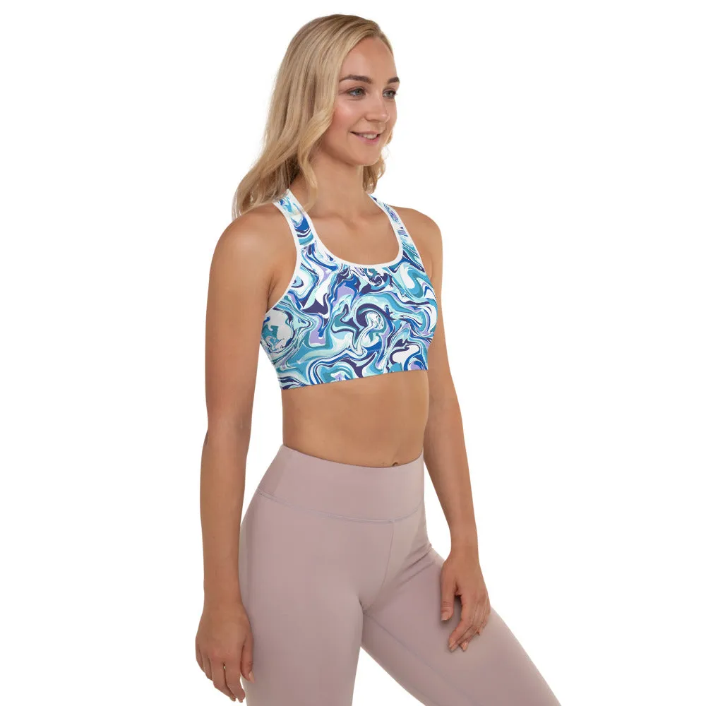 Alpha Blue Dye Padded Sports Bra