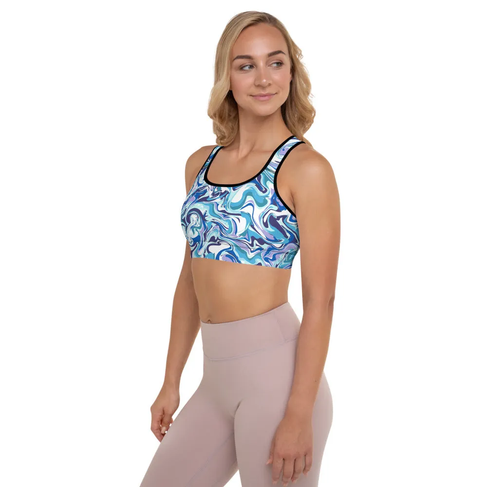 Alpha Blue Dye Padded Sports Bra