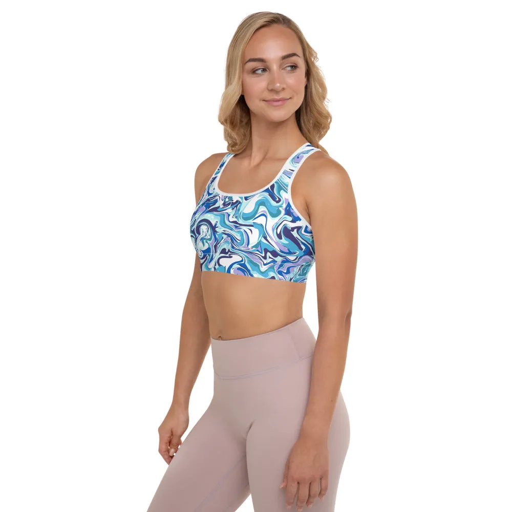 Alpha Blue Dye Padded Sports Bra