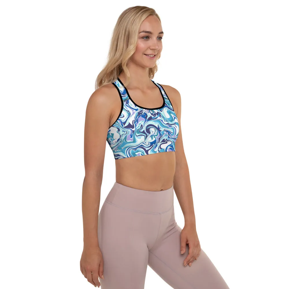 Alpha Blue Dye Padded Sports Bra