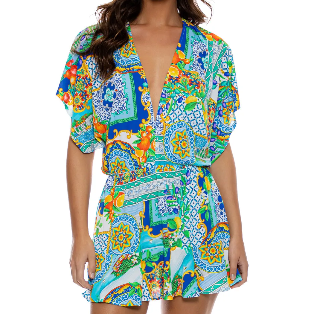 AMALFI - Playera V Neck Ruffle Dress