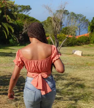 Arabella Polka Dot Crop Top(Pink)