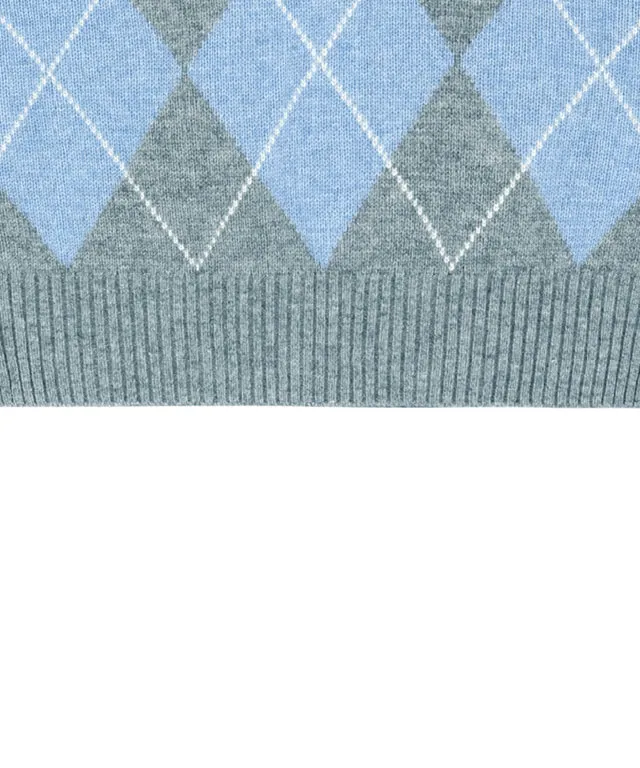 AVEN Wool Cashmere Argyle Vest - Gray