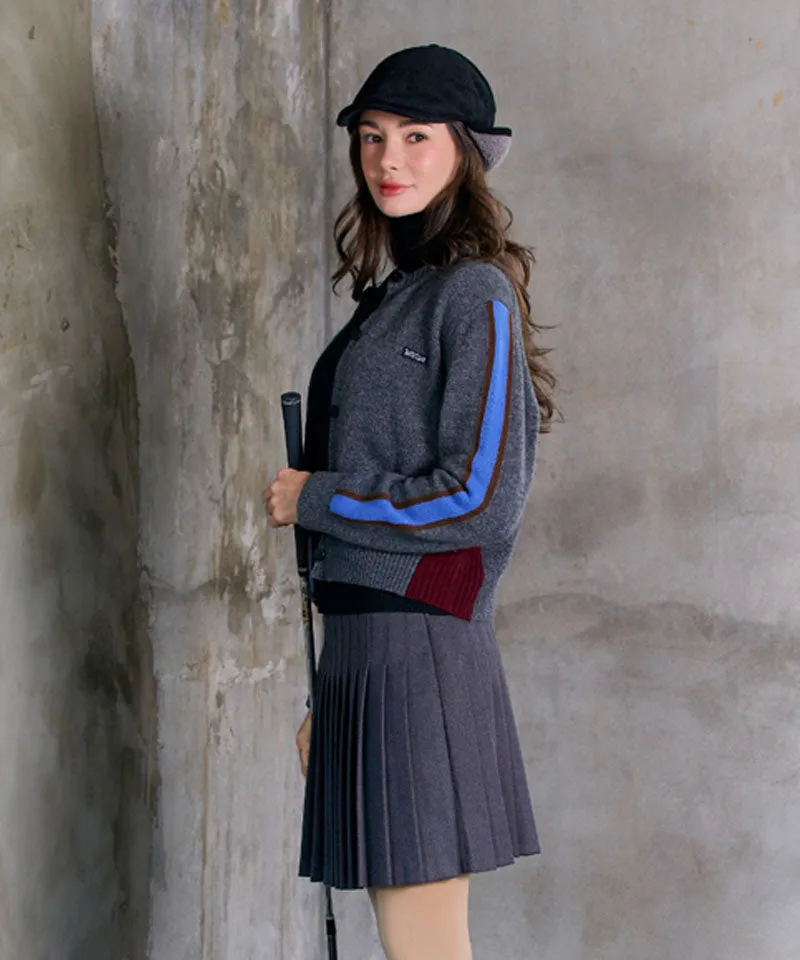BENECIA 12 Ally Color Block Cardigan - Charcoal Gray