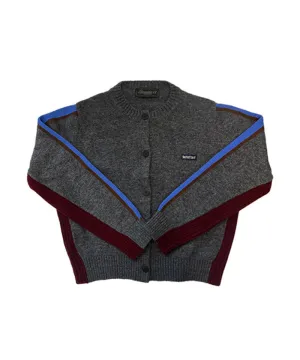BENECIA 12 Ally Color Block Cardigan - Charcoal Gray