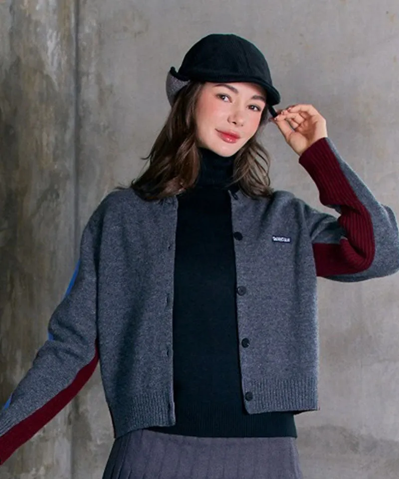 BENECIA 12 Ally Color Block Cardigan - Charcoal Gray