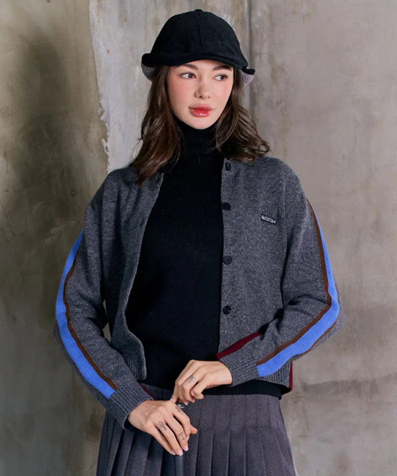 BENECIA 12 Ally Color Block Cardigan - Charcoal Gray