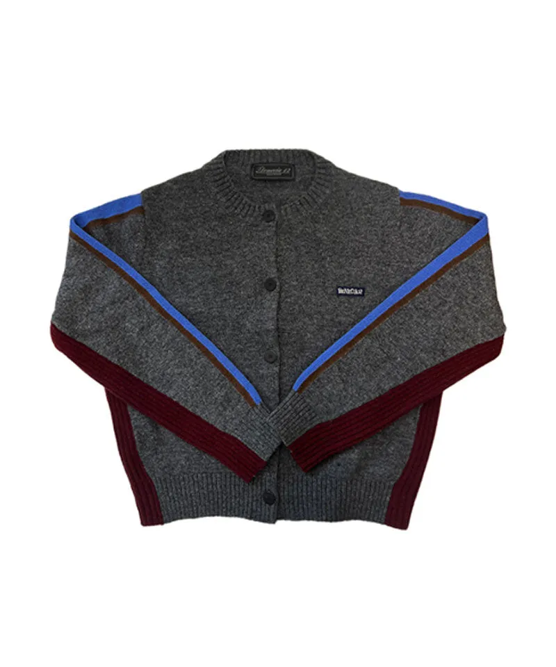 BENECIA 12 Ally Color Block Cardigan - Charcoal Gray