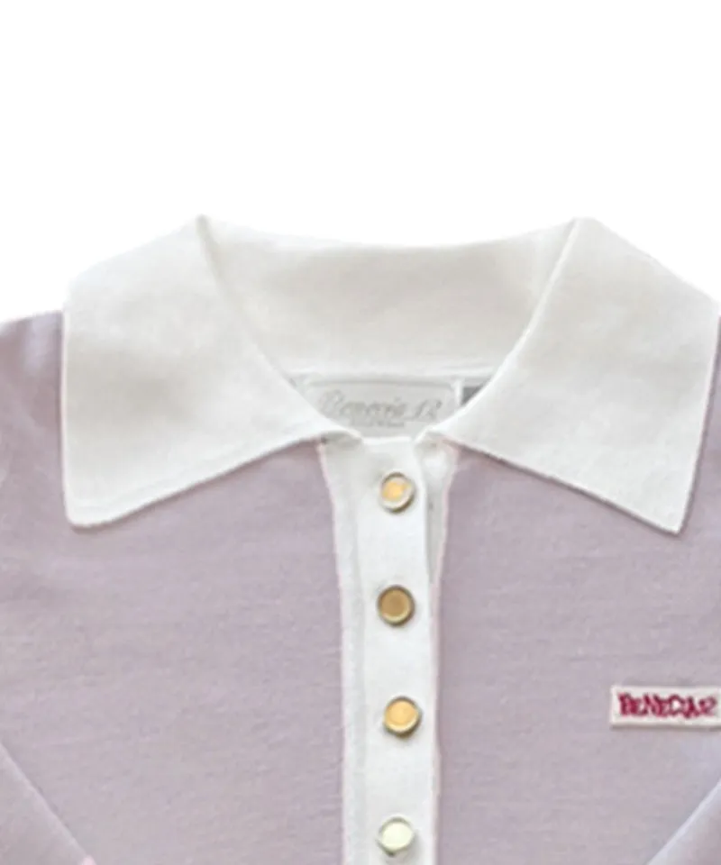 BENECIA 12 Blossom Collar Knit - Gray