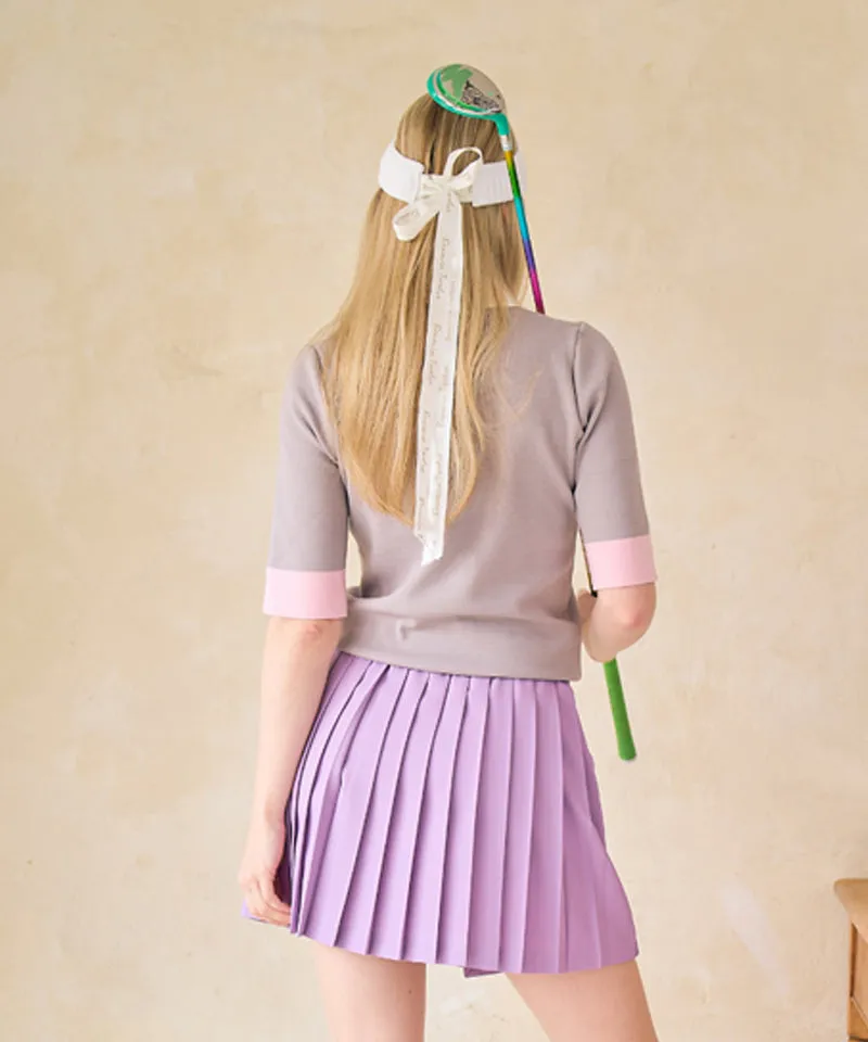 BENECIA 12 Blossom Collar Knit - Gray
