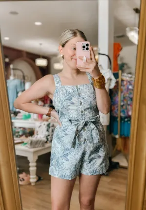 Blue Floral Romper