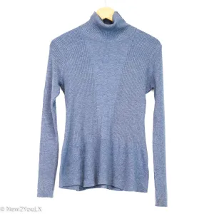 Blue Ribbed Turtle Neck (Cyrus)