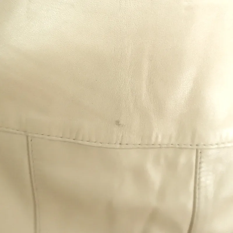 Burberry Pleated Leather Skirt Beige Size US 6