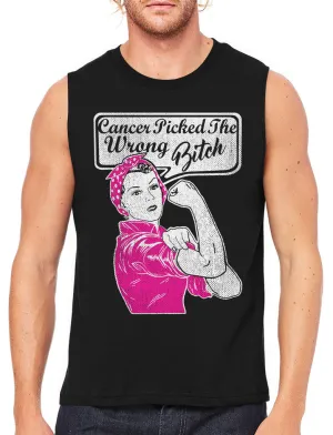 Cancer Picked The Wrong Bitch Men's Sleeveless T-Shirt