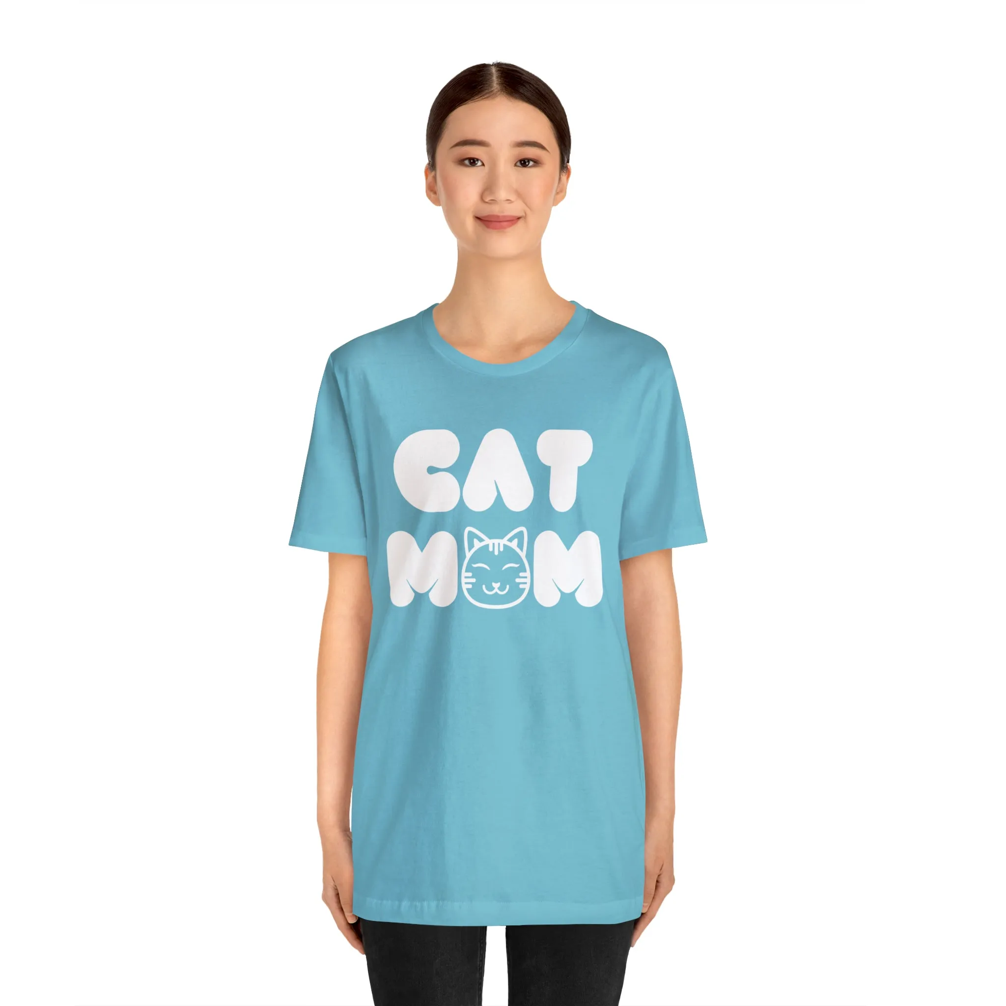 Cat Mom Printed Tee Shirt