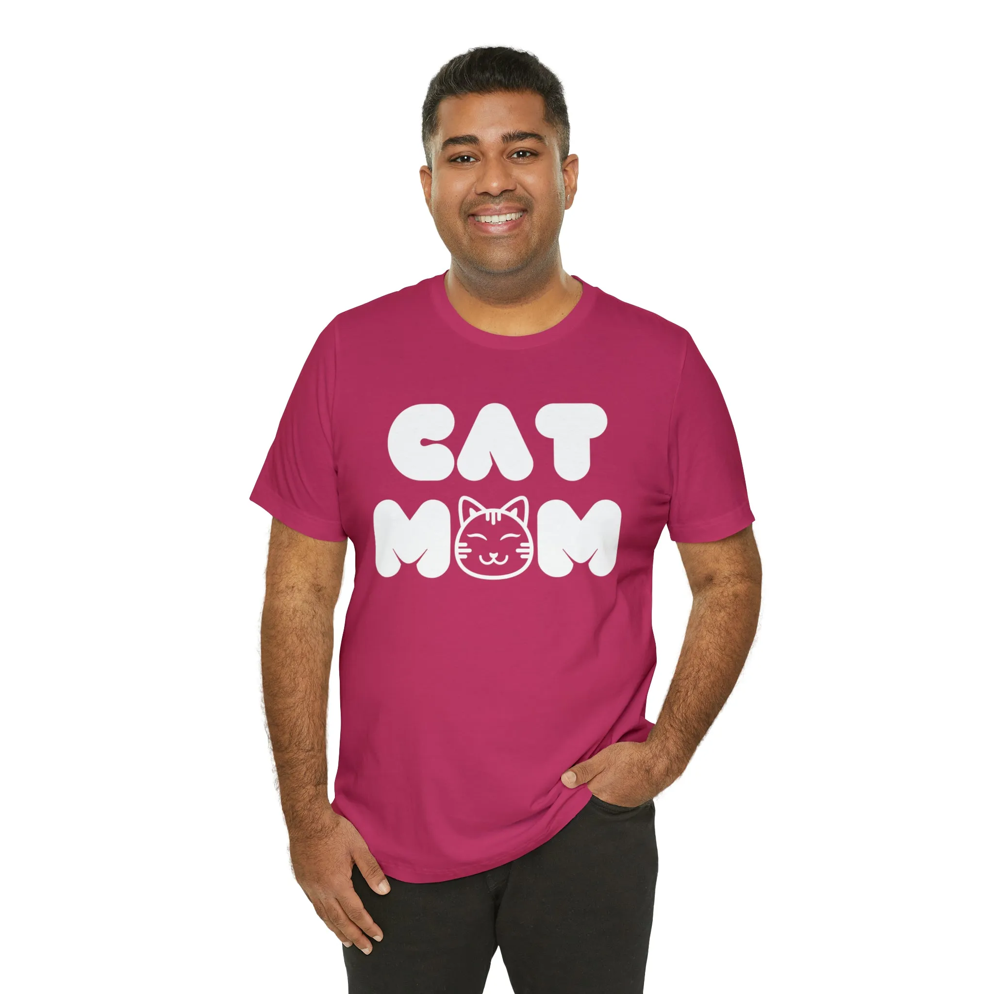 Cat Mom Printed Tee Shirt