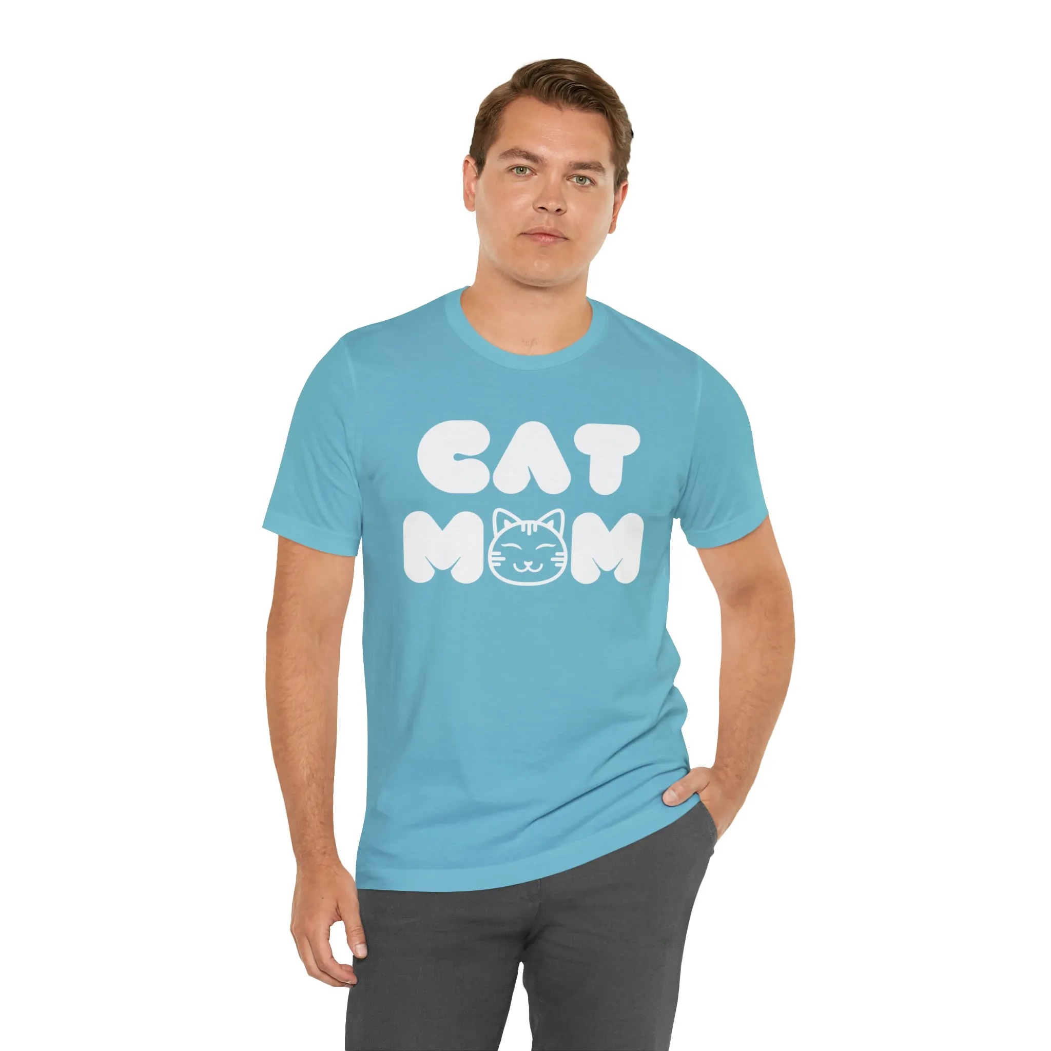Cat Mom Printed Tee Shirt