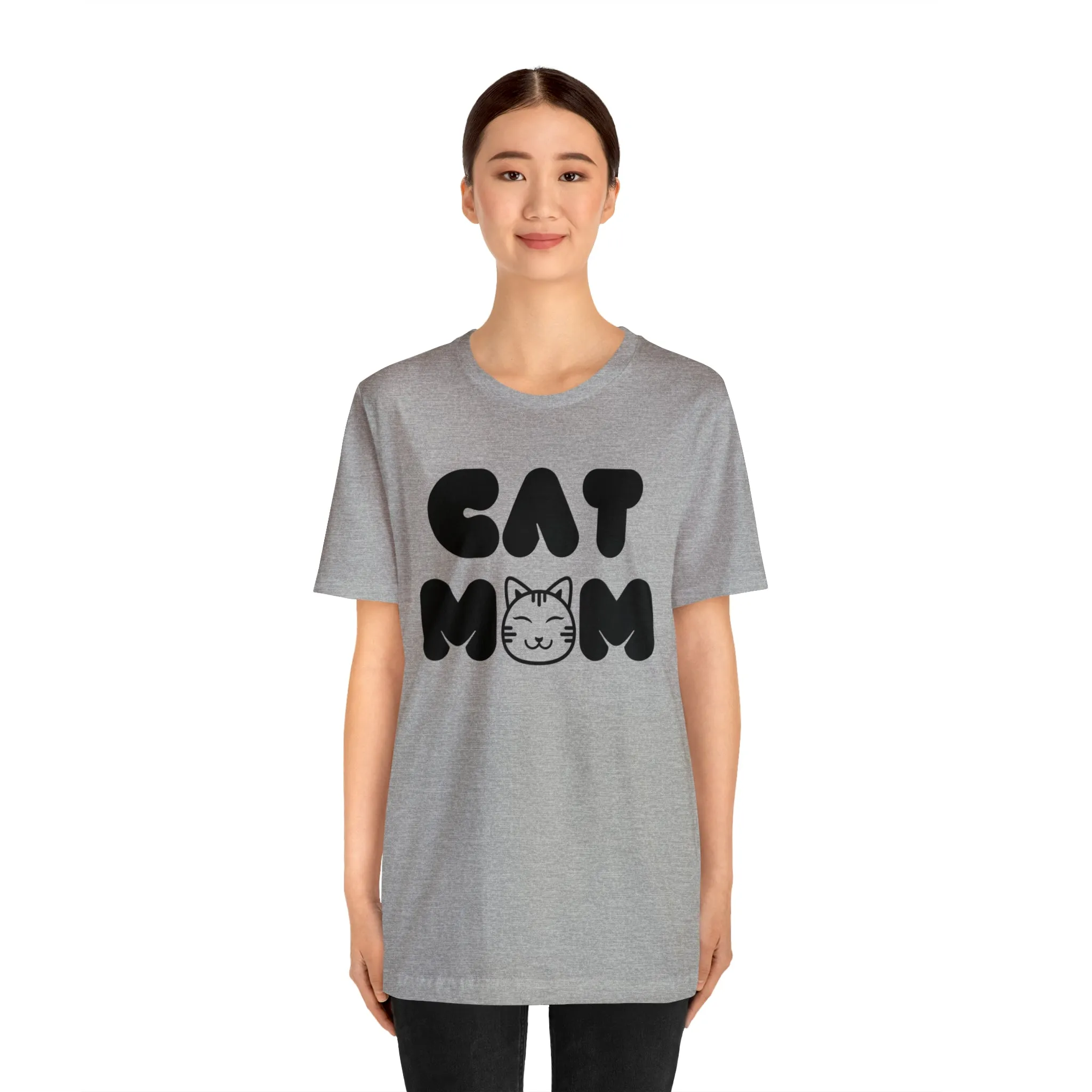 Cat Mom Printed Tee Shirt