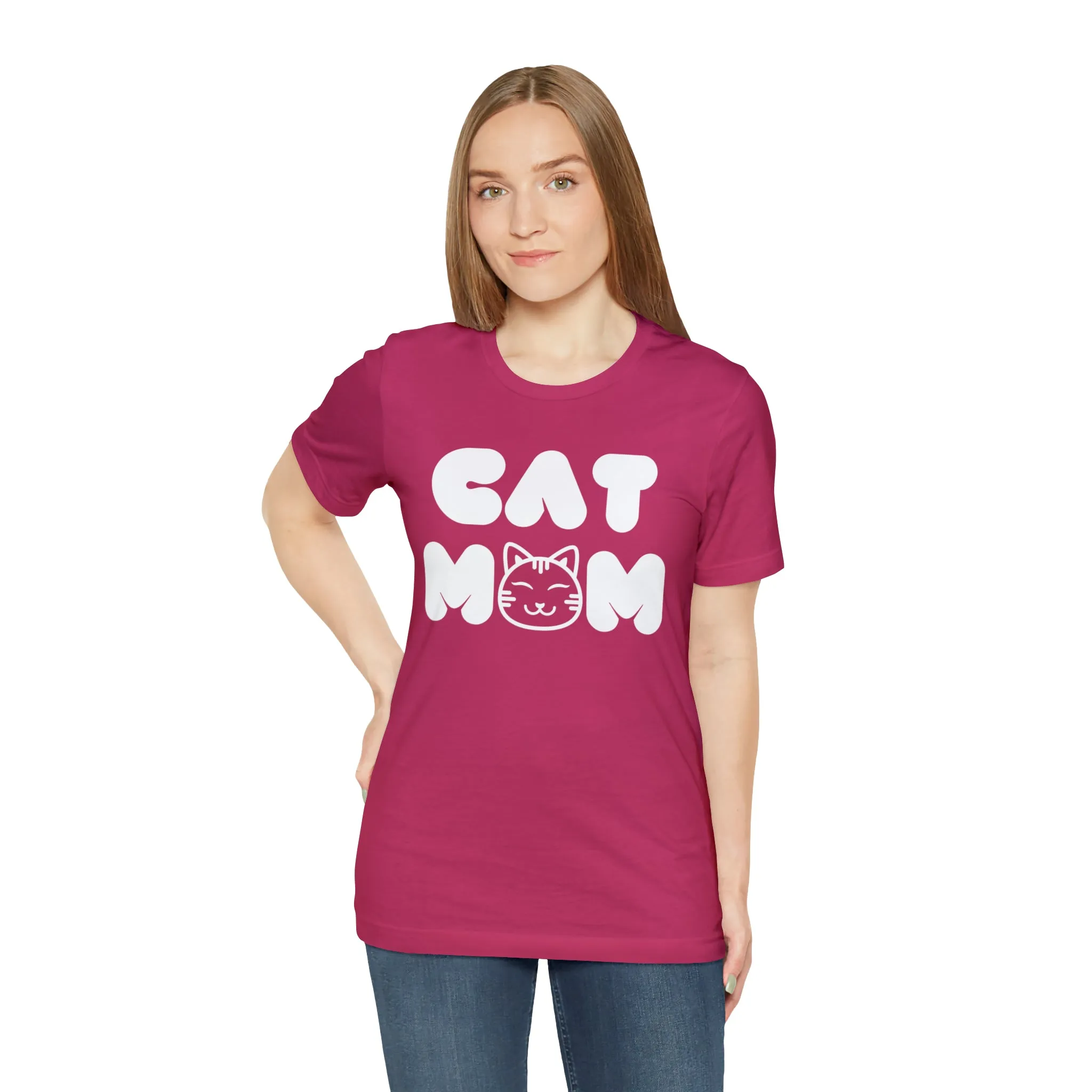 Cat Mom Printed Tee Shirt