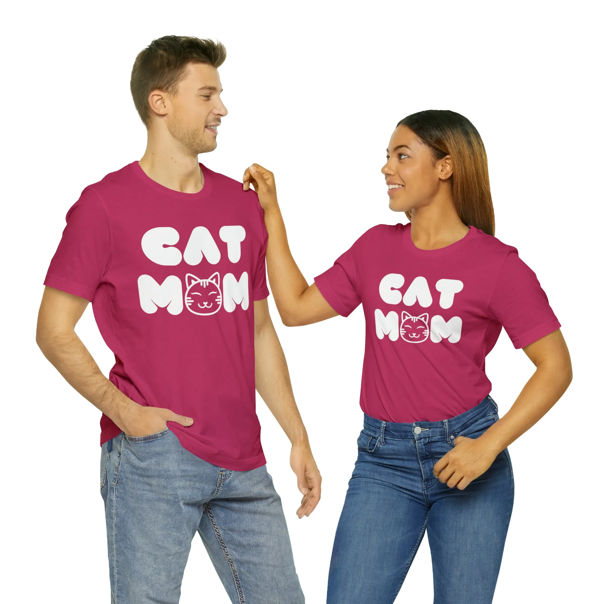 Cat Mom Printed Tee Shirt