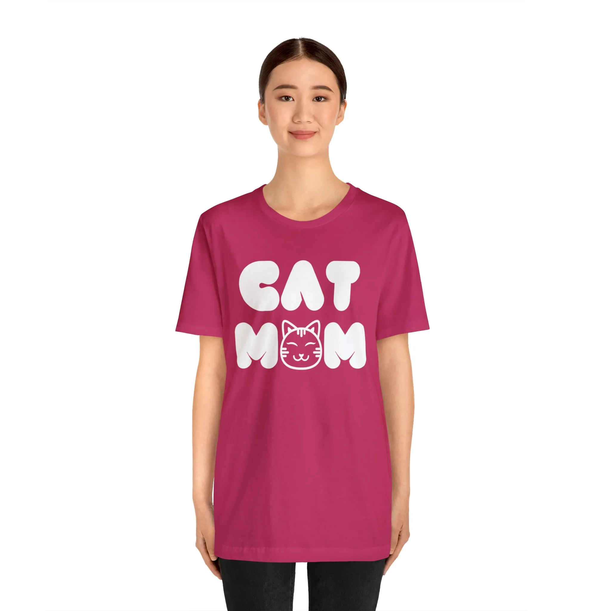 Cat Mom Printed Tee Shirt