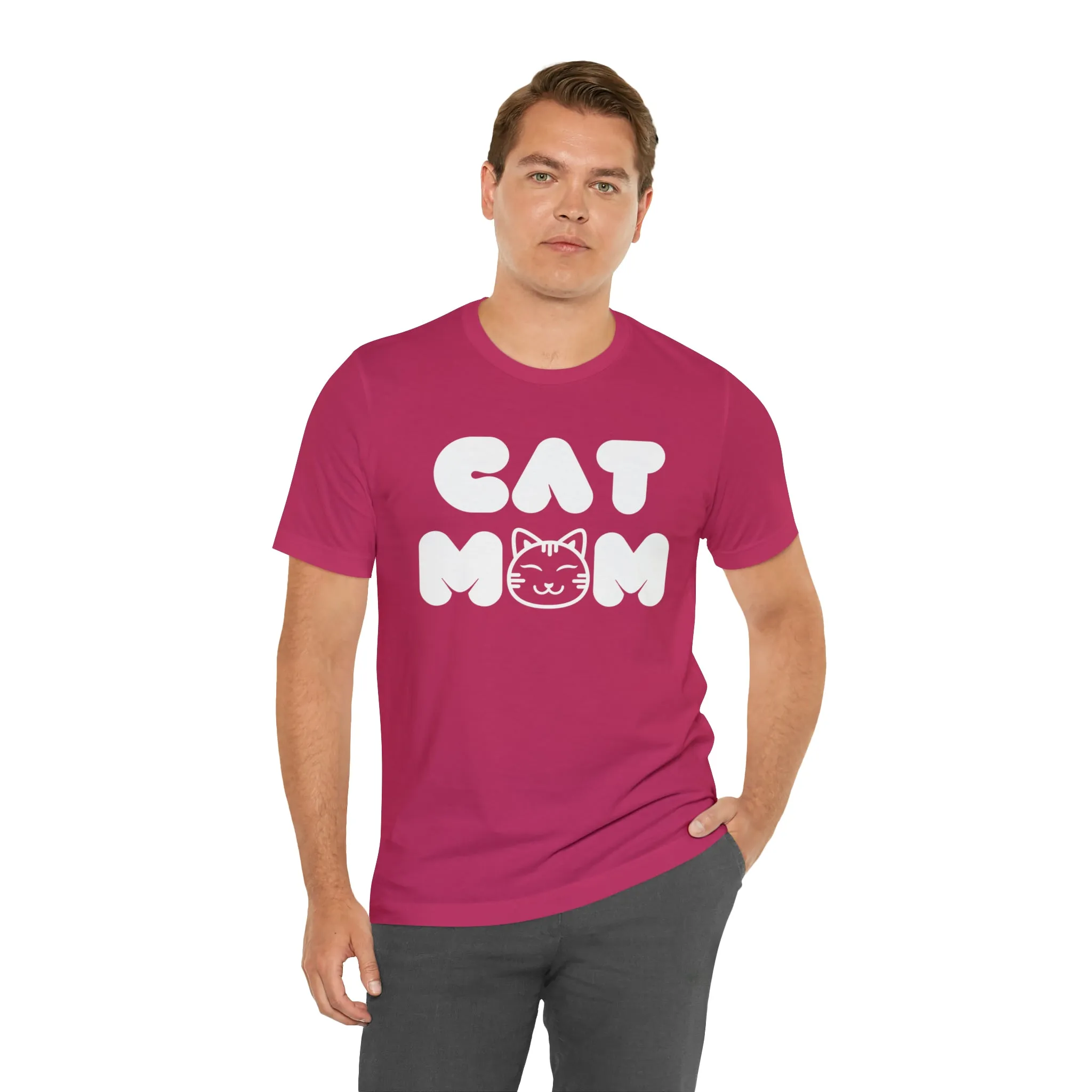 Cat Mom Printed Tee Shirt