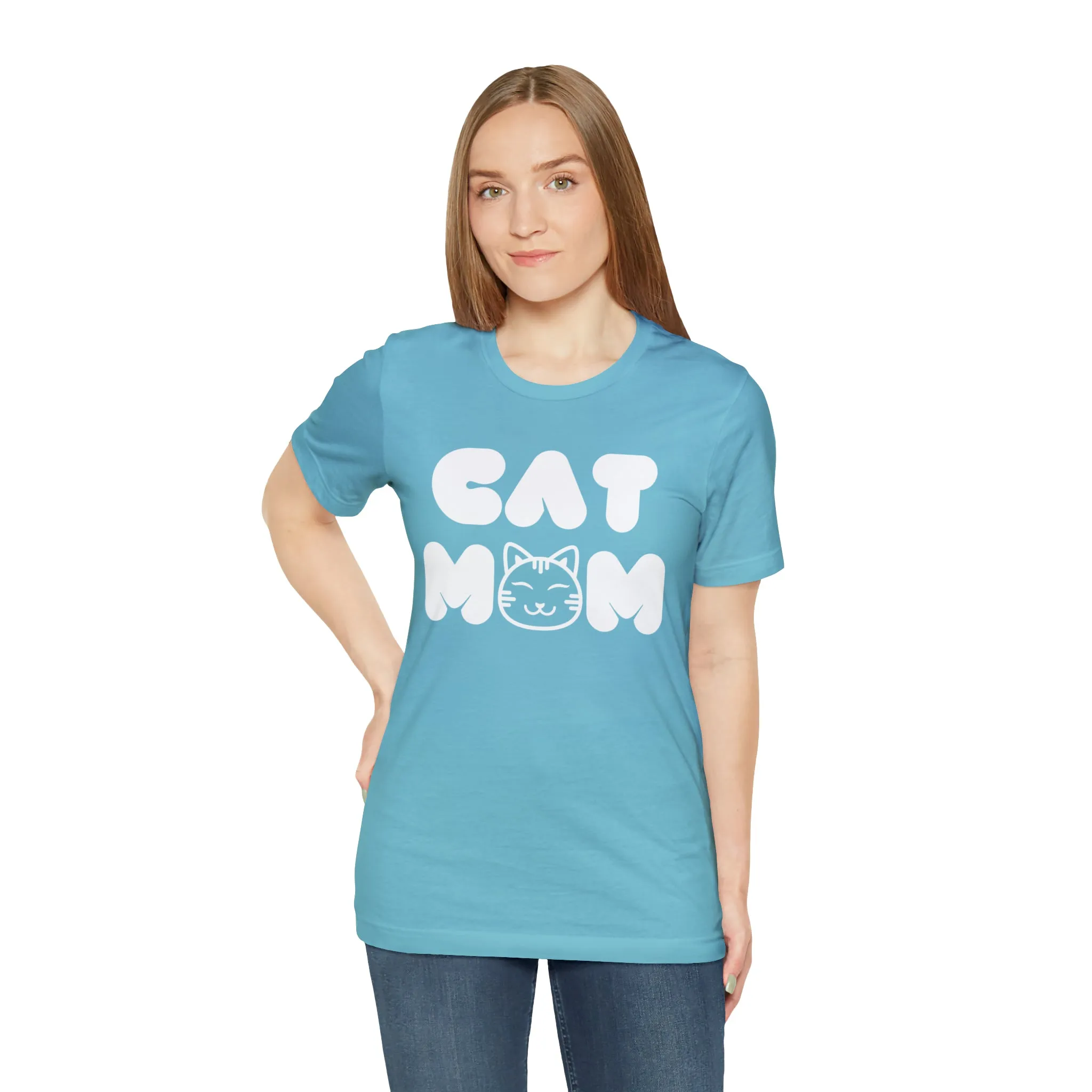 Cat Mom Printed Tee Shirt