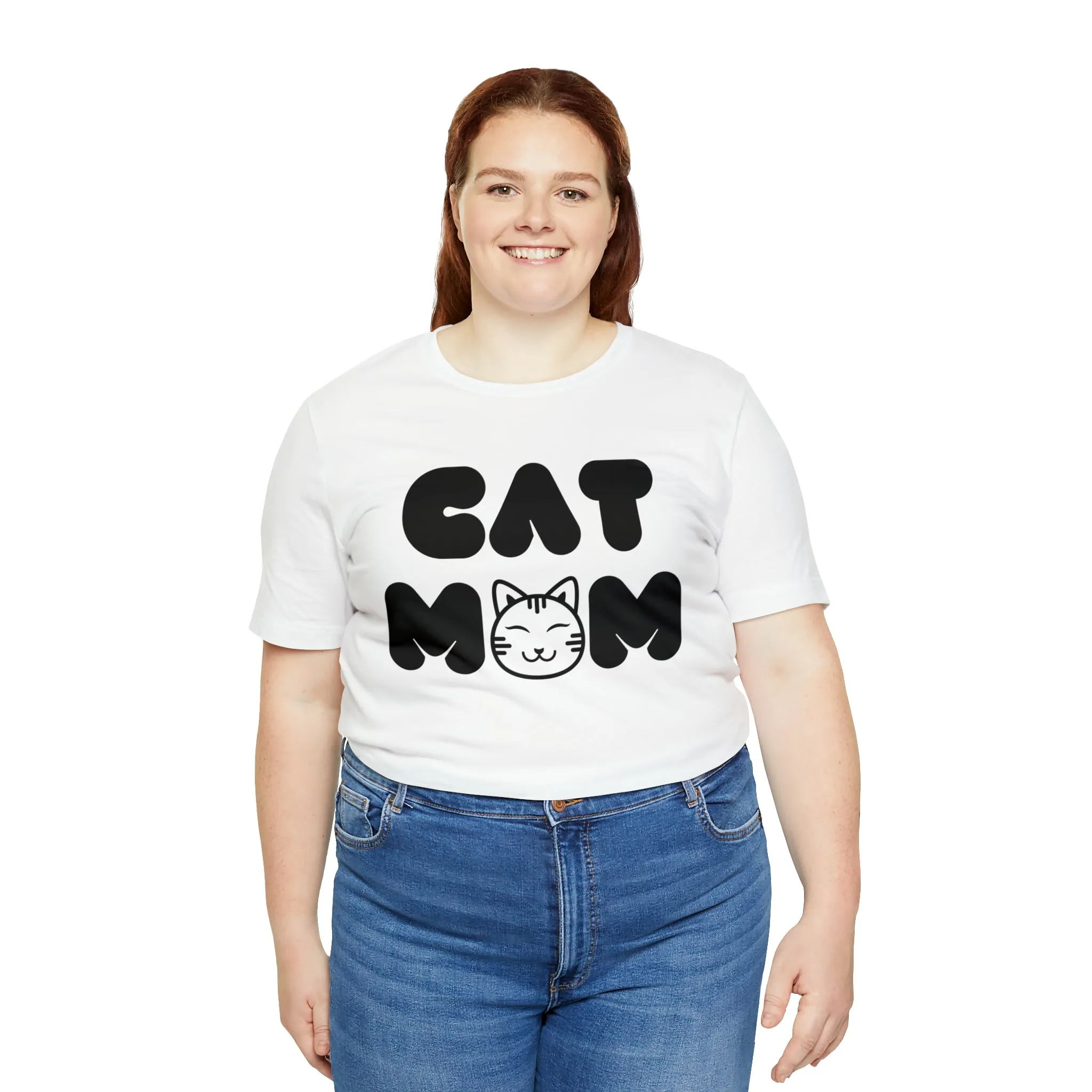 Cat Mom Printed Tee Shirt