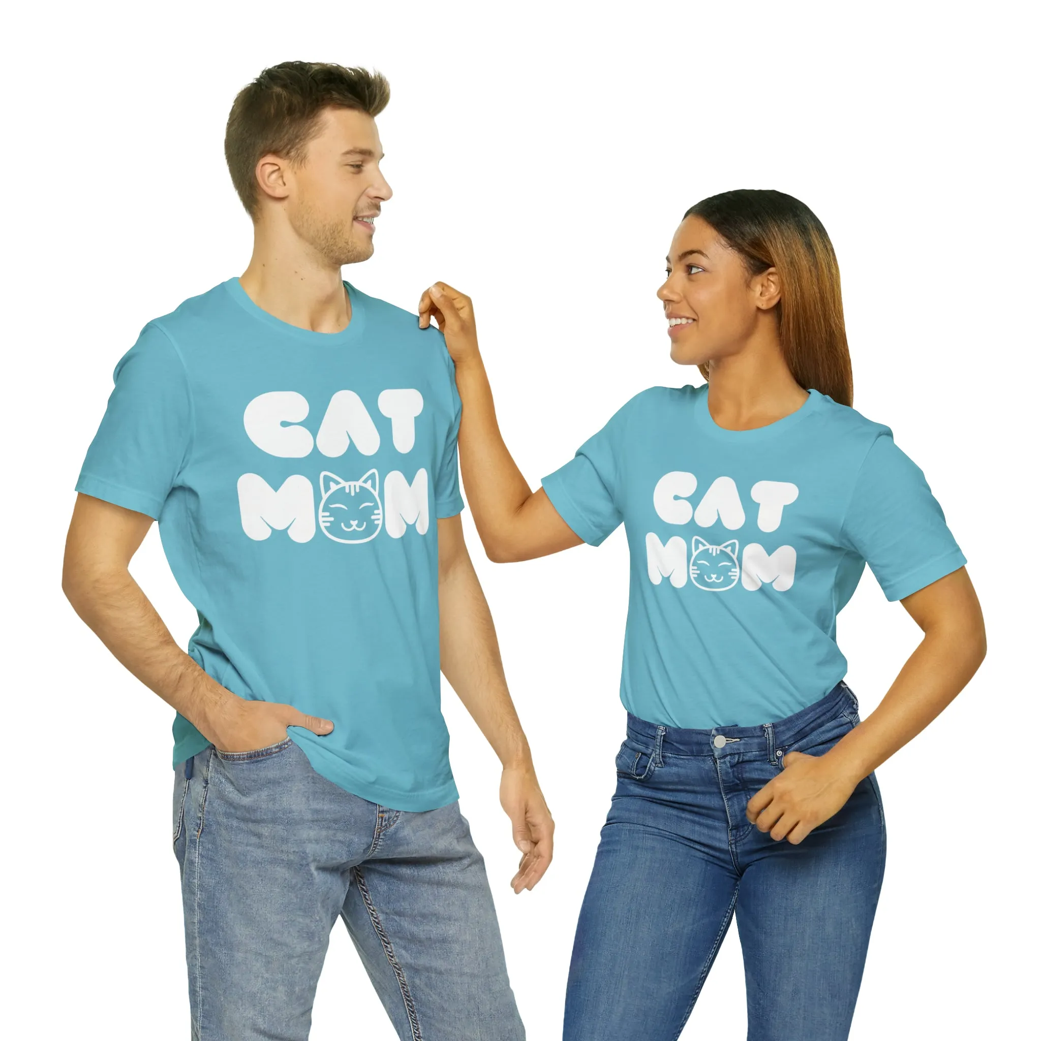 Cat Mom Printed Tee Shirt