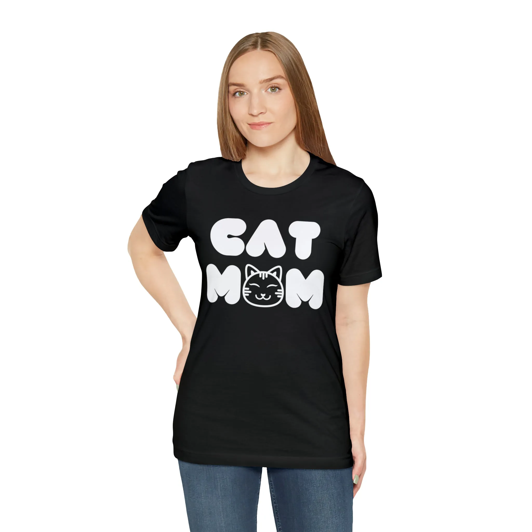 Cat Mom Printed Tee Shirt