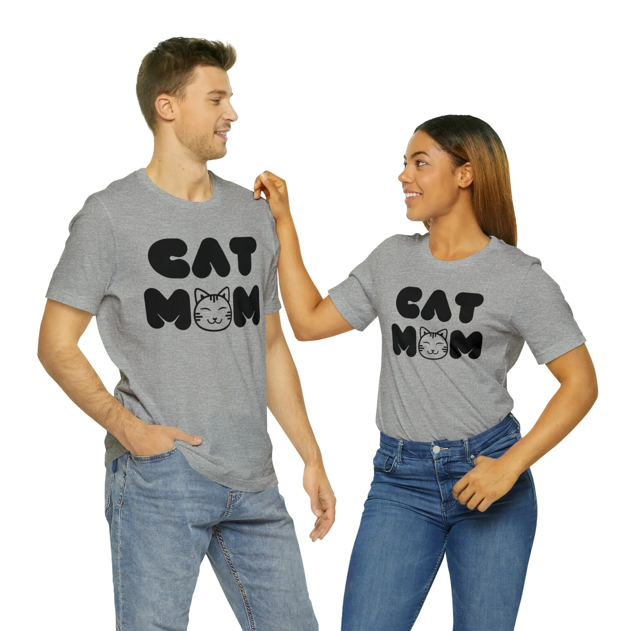 Cat Mom Printed Tee Shirt