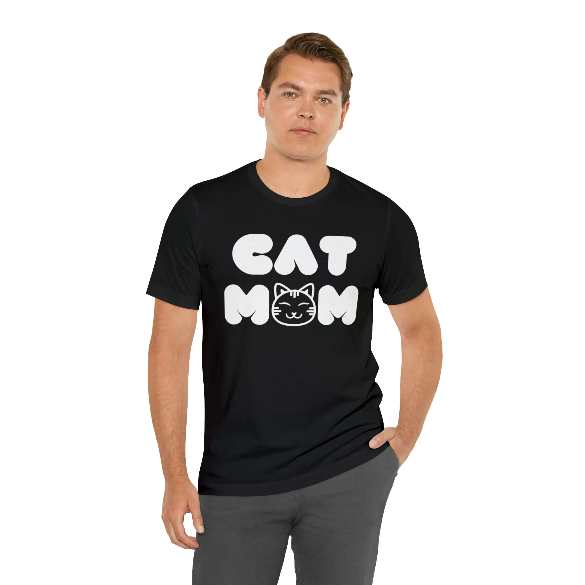 Cat Mom Printed Tee Shirt