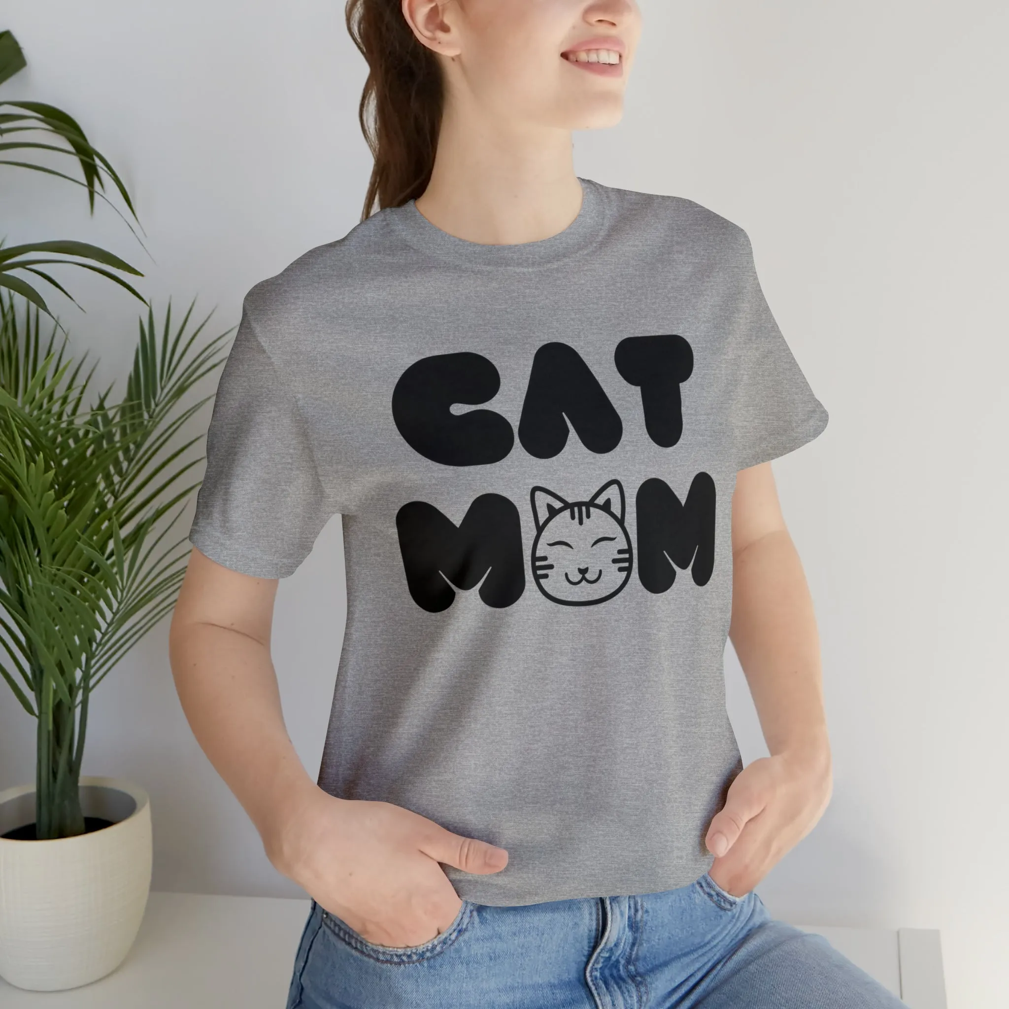 Cat Mom Printed Tee Shirt