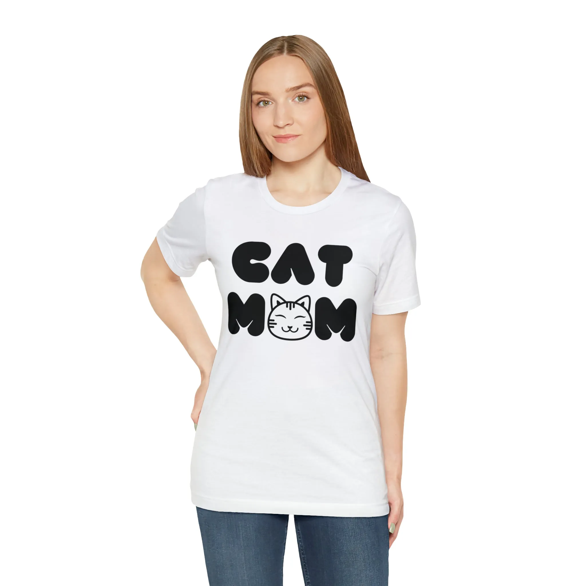 Cat Mom Printed Tee Shirt
