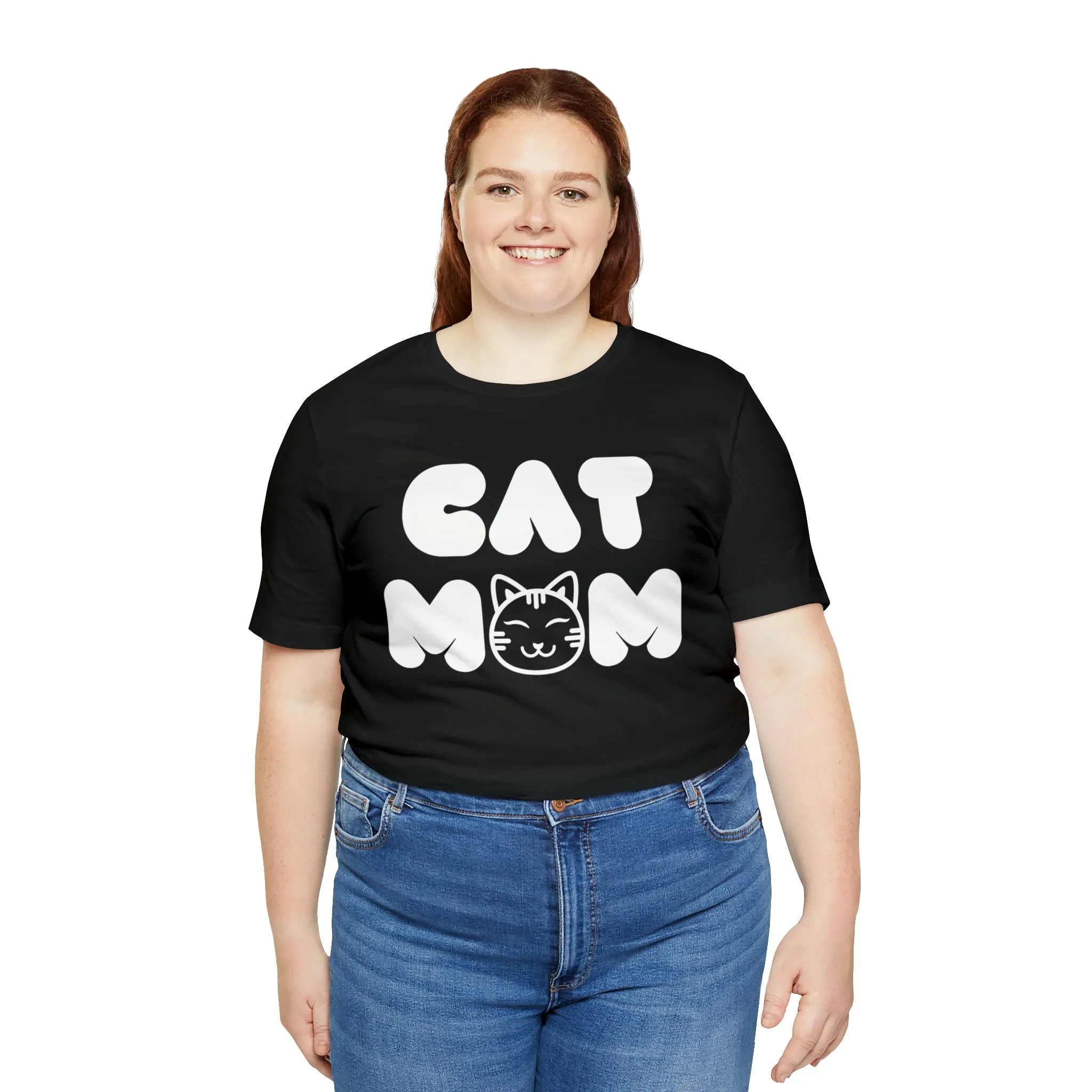 Cat Mom Printed Tee Shirt