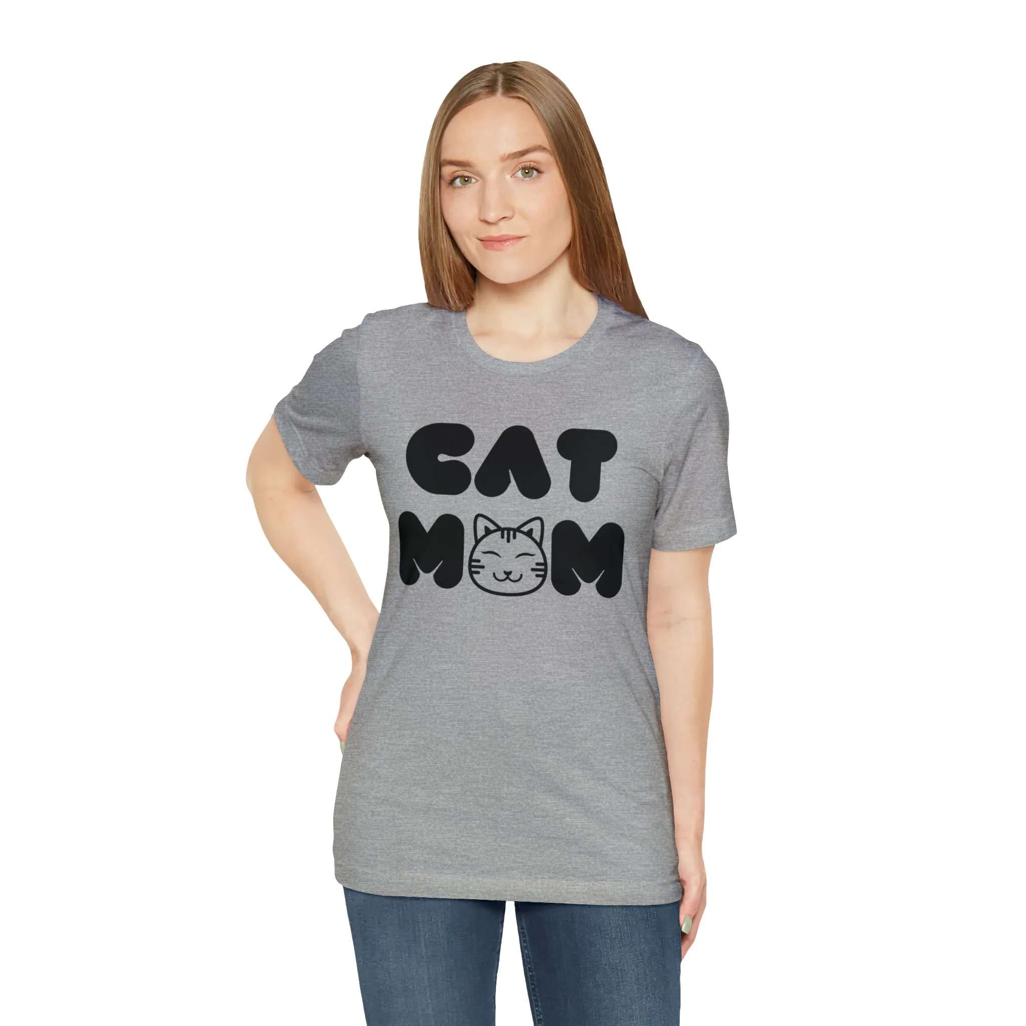 Cat Mom Printed Tee Shirt