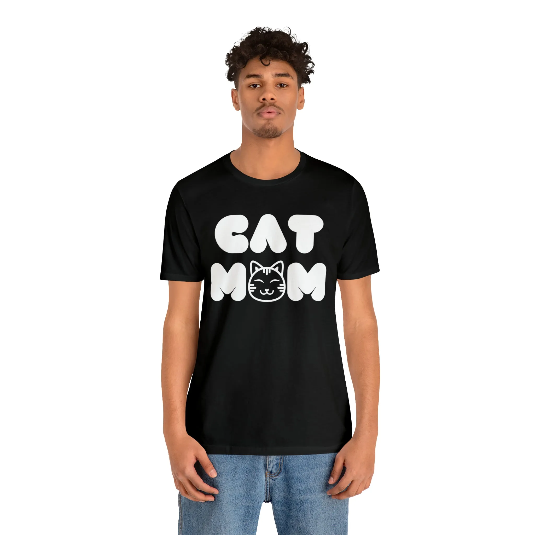 Cat Mom Printed Tee Shirt