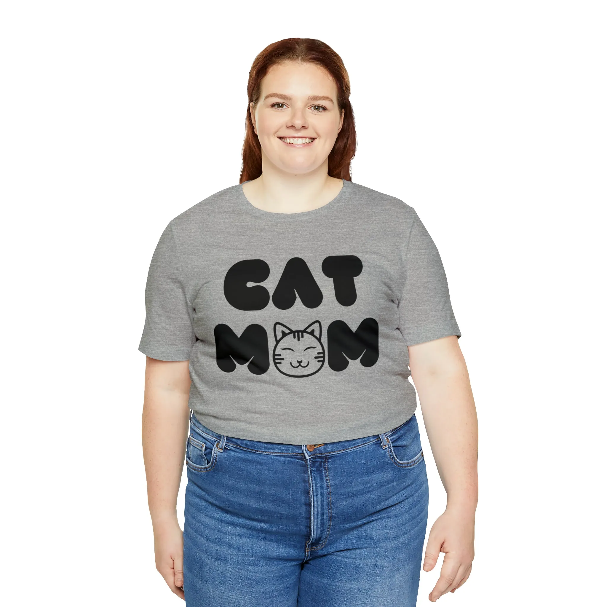 Cat Mom Printed Tee Shirt