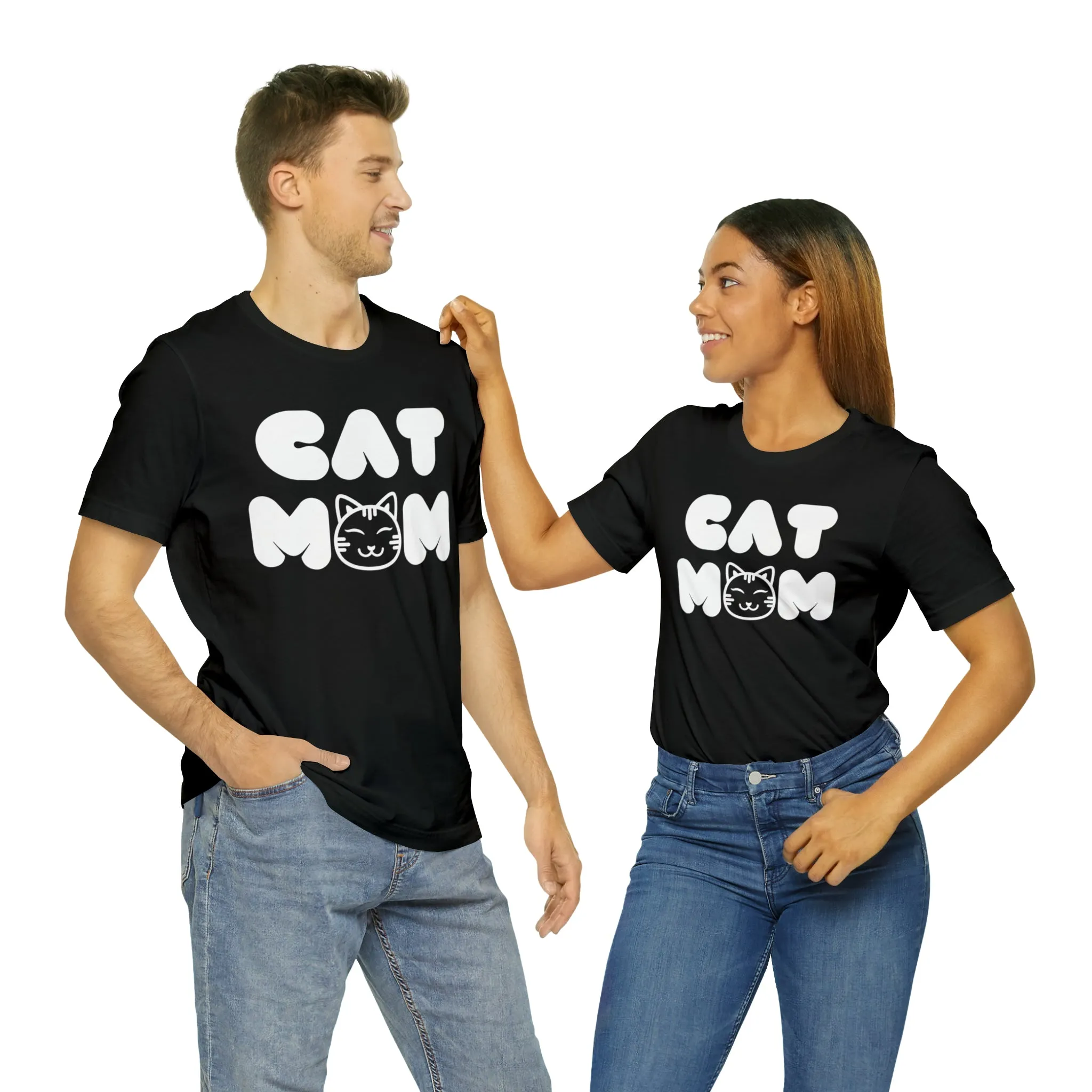 Cat Mom Printed Tee Shirt
