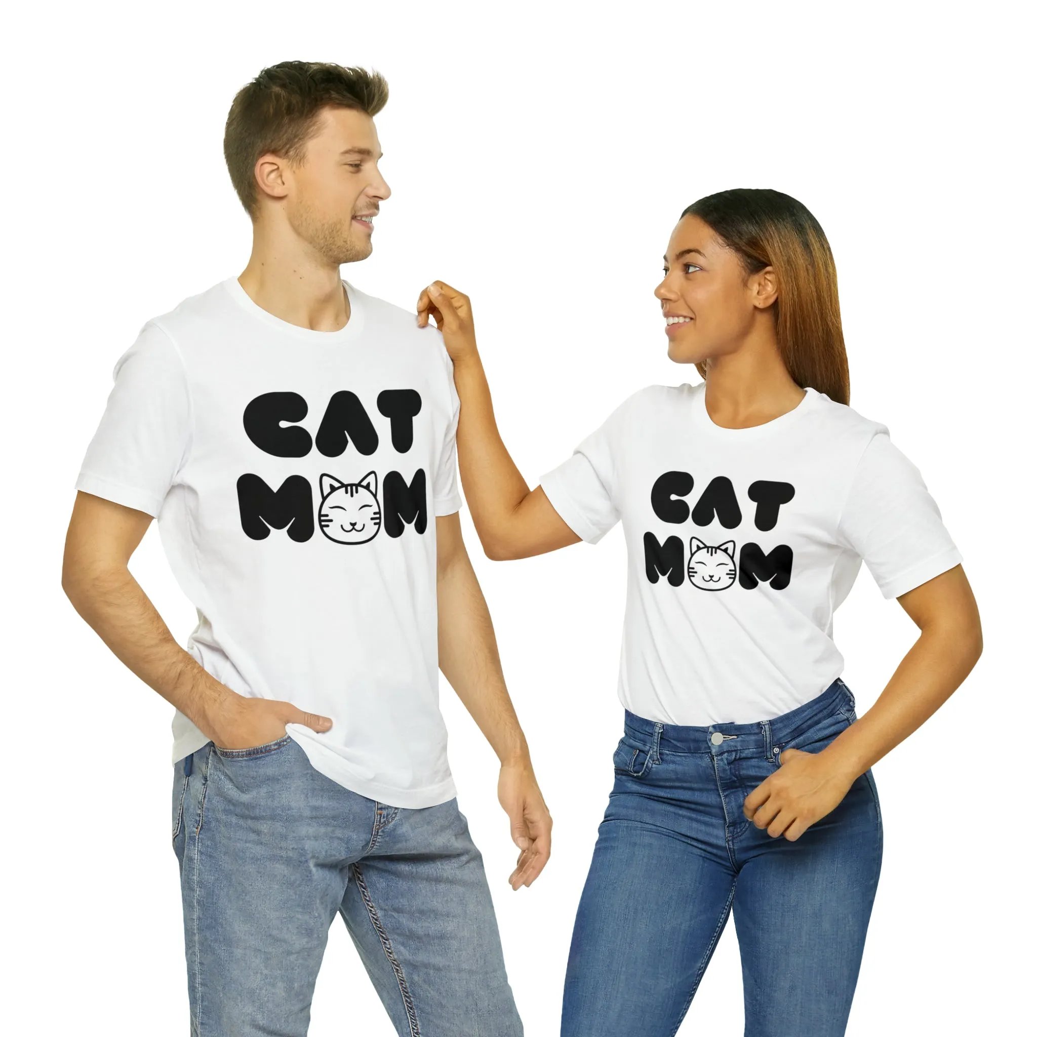 Cat Mom Printed Tee Shirt