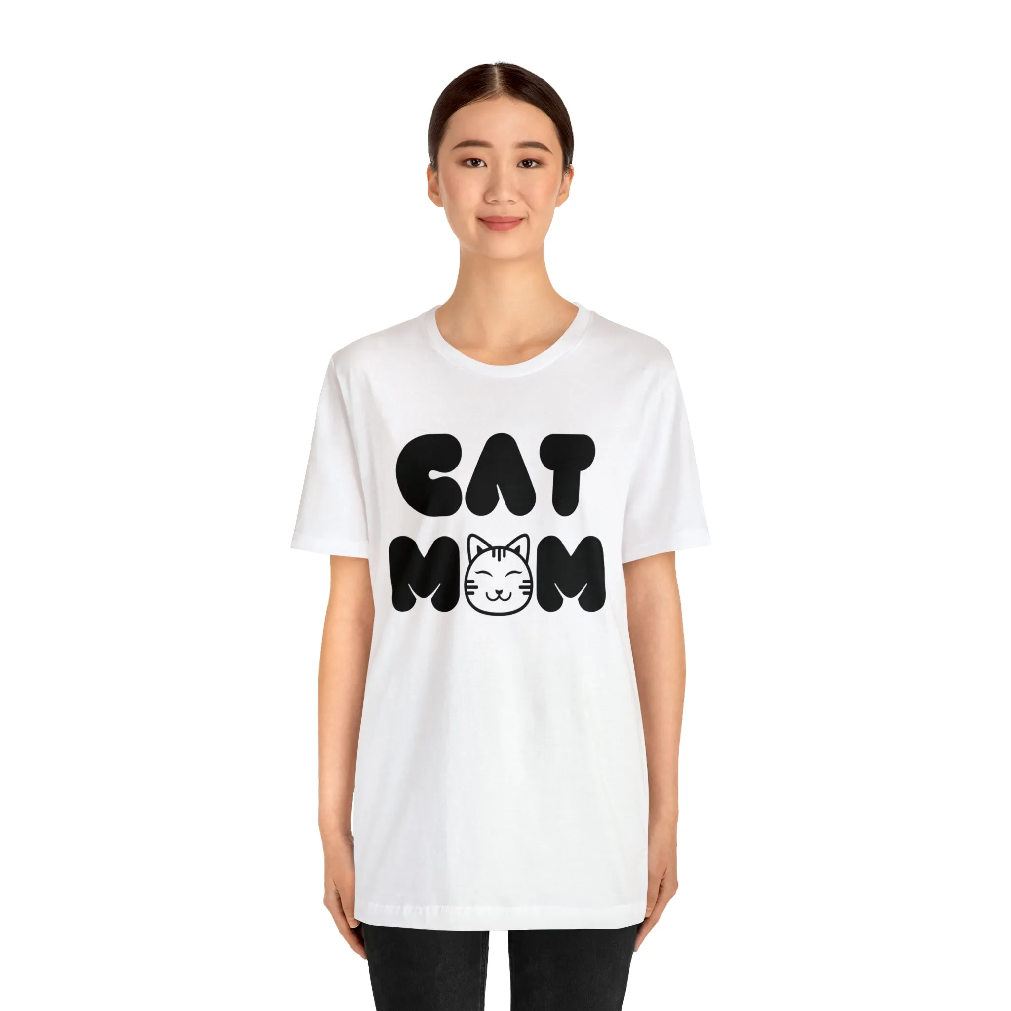 Cat Mom Printed Tee Shirt