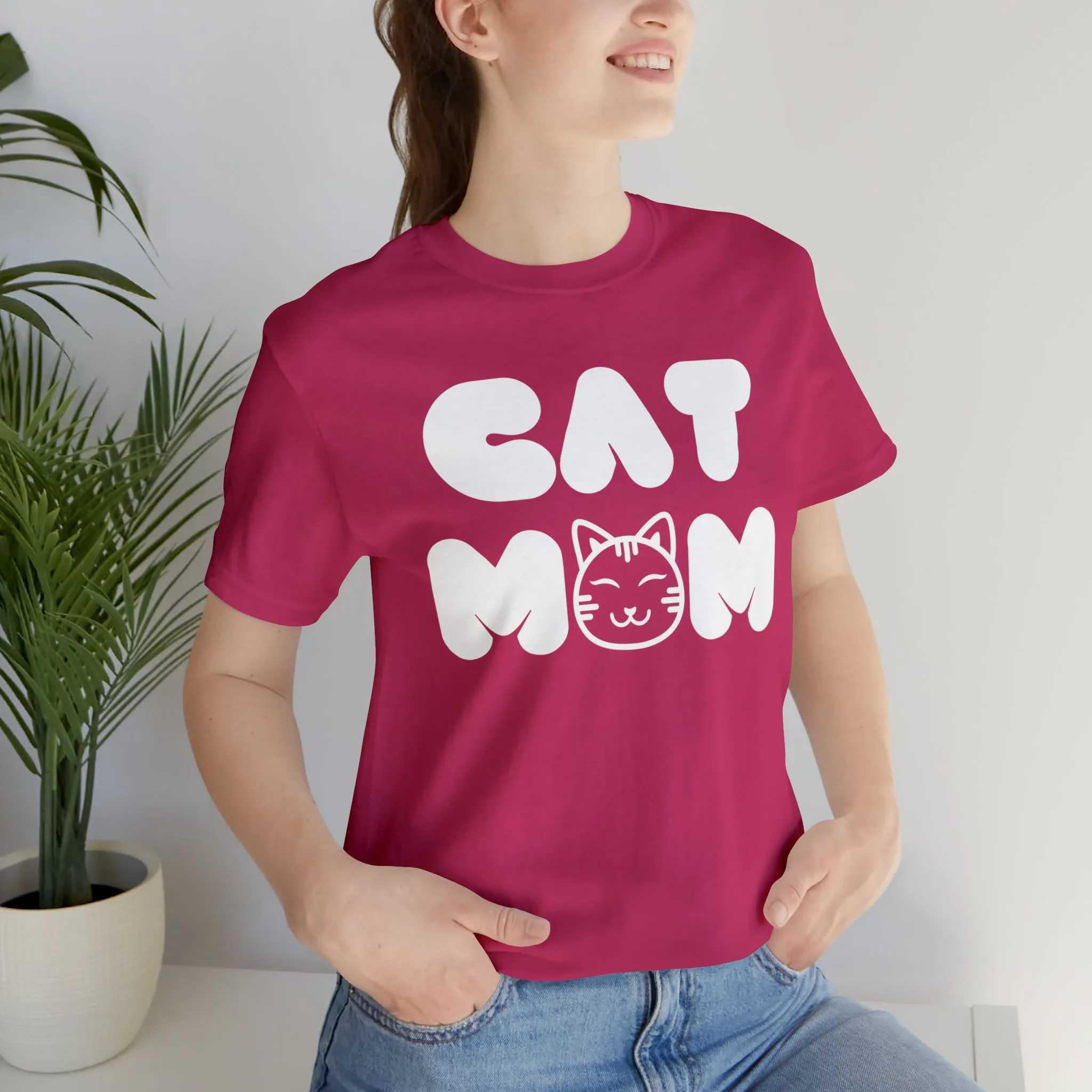 Cat Mom Printed Tee Shirt
