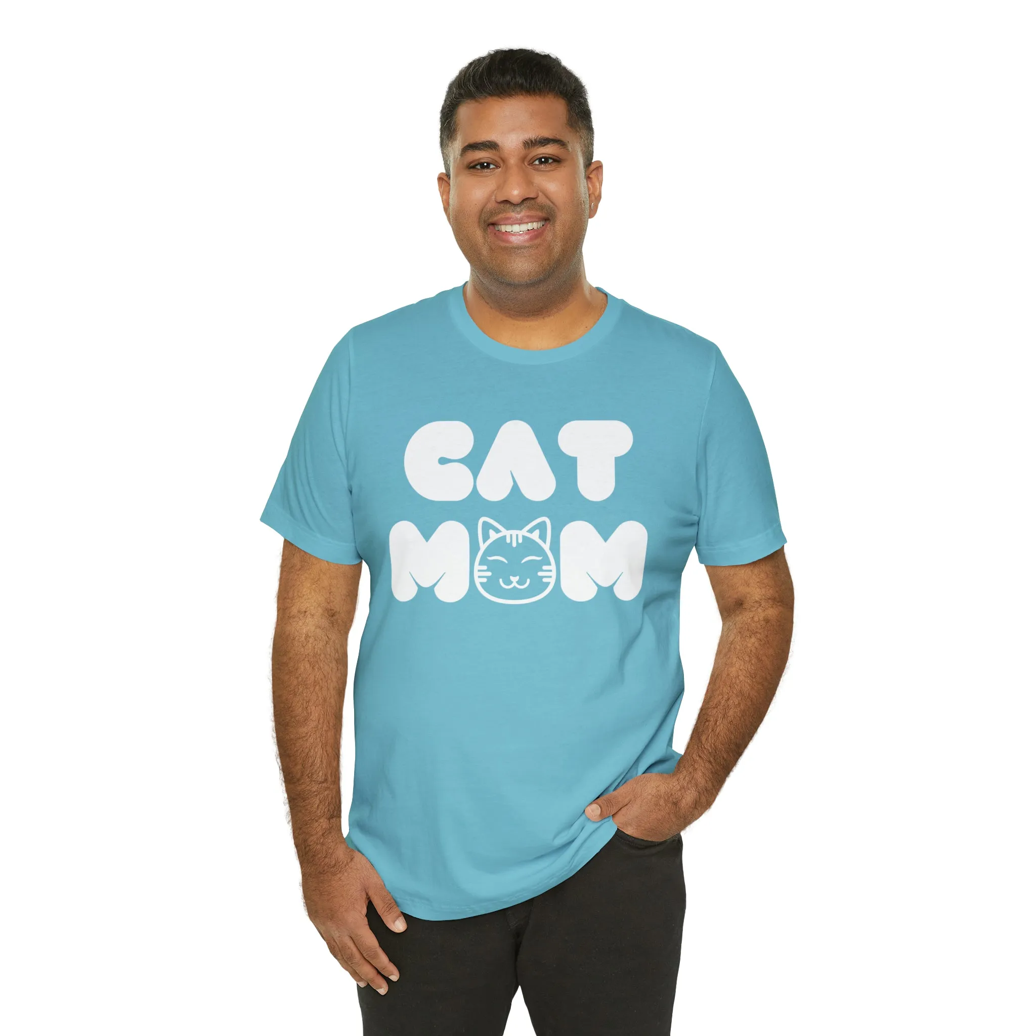 Cat Mom Printed Tee Shirt