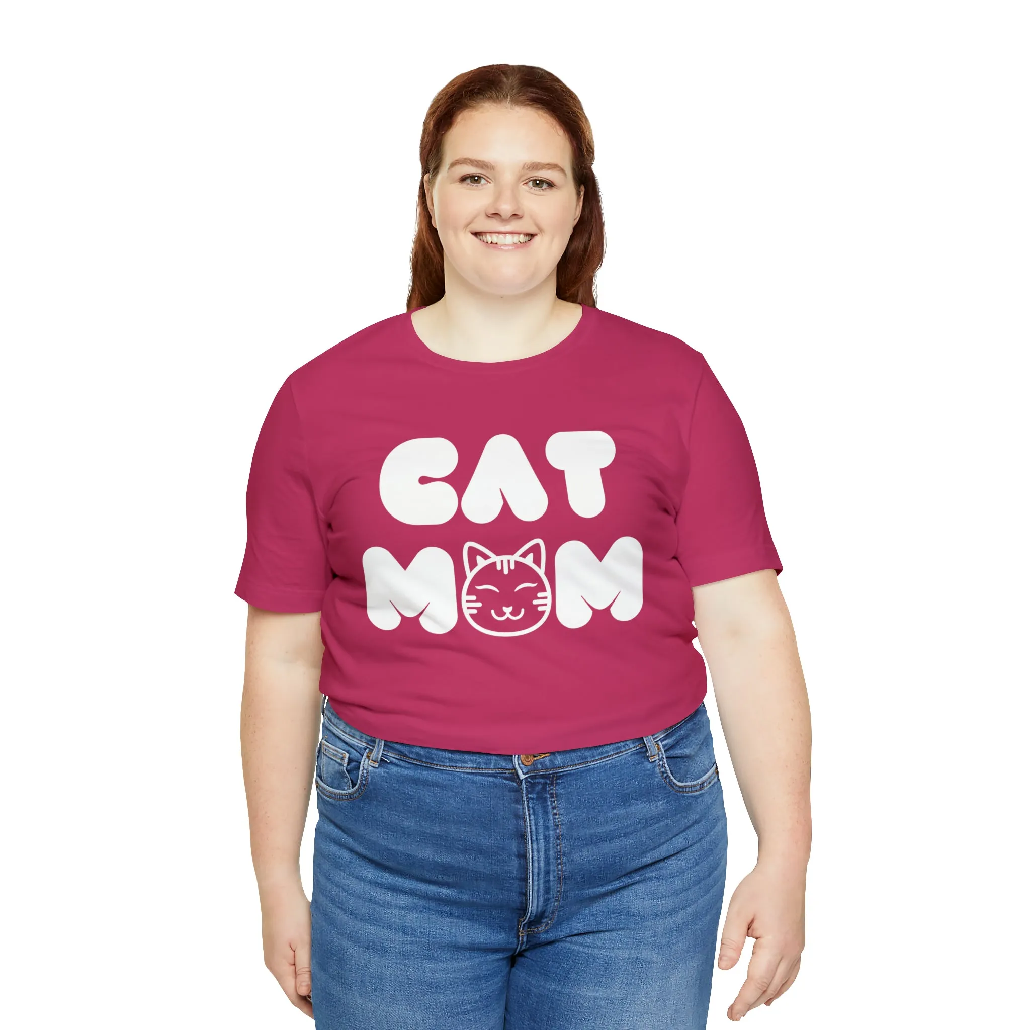 Cat Mom Printed Tee Shirt